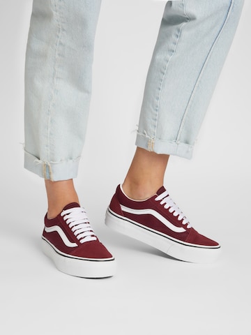 VANS Platform trainers 'Old Skool' in Red: front