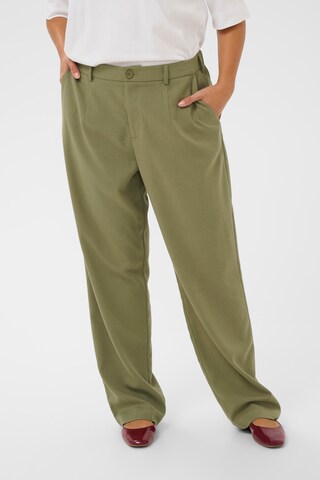 KAFFE CURVE Loosefit Broek 'KCmerla' in Groen: voorkant