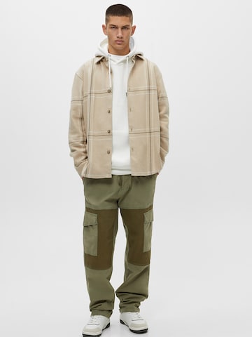 Pull&Bear Regular Fit Hemd in Beige