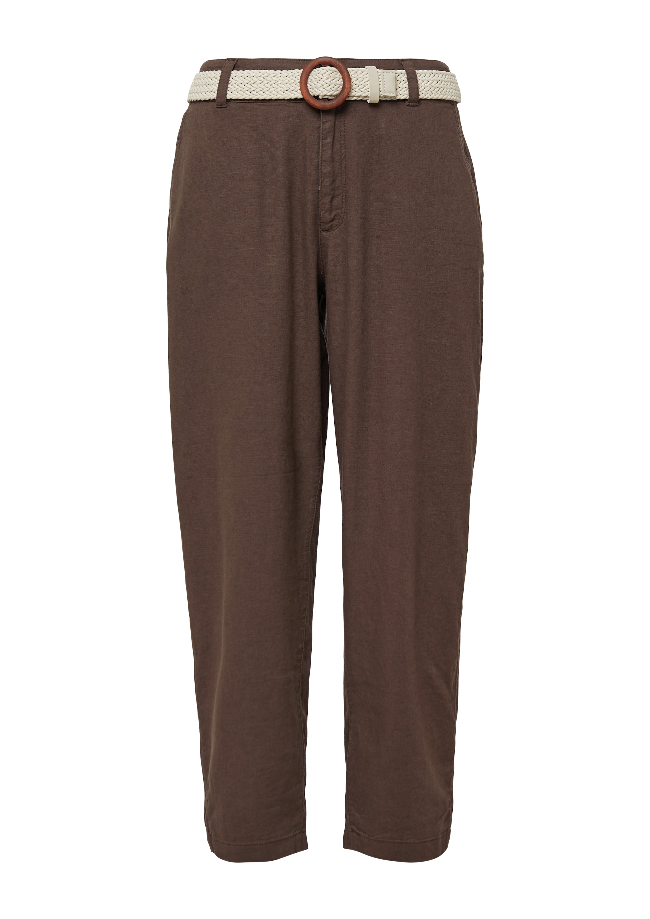 s.Oliver Loosefit Chino in Bruin: voorkant