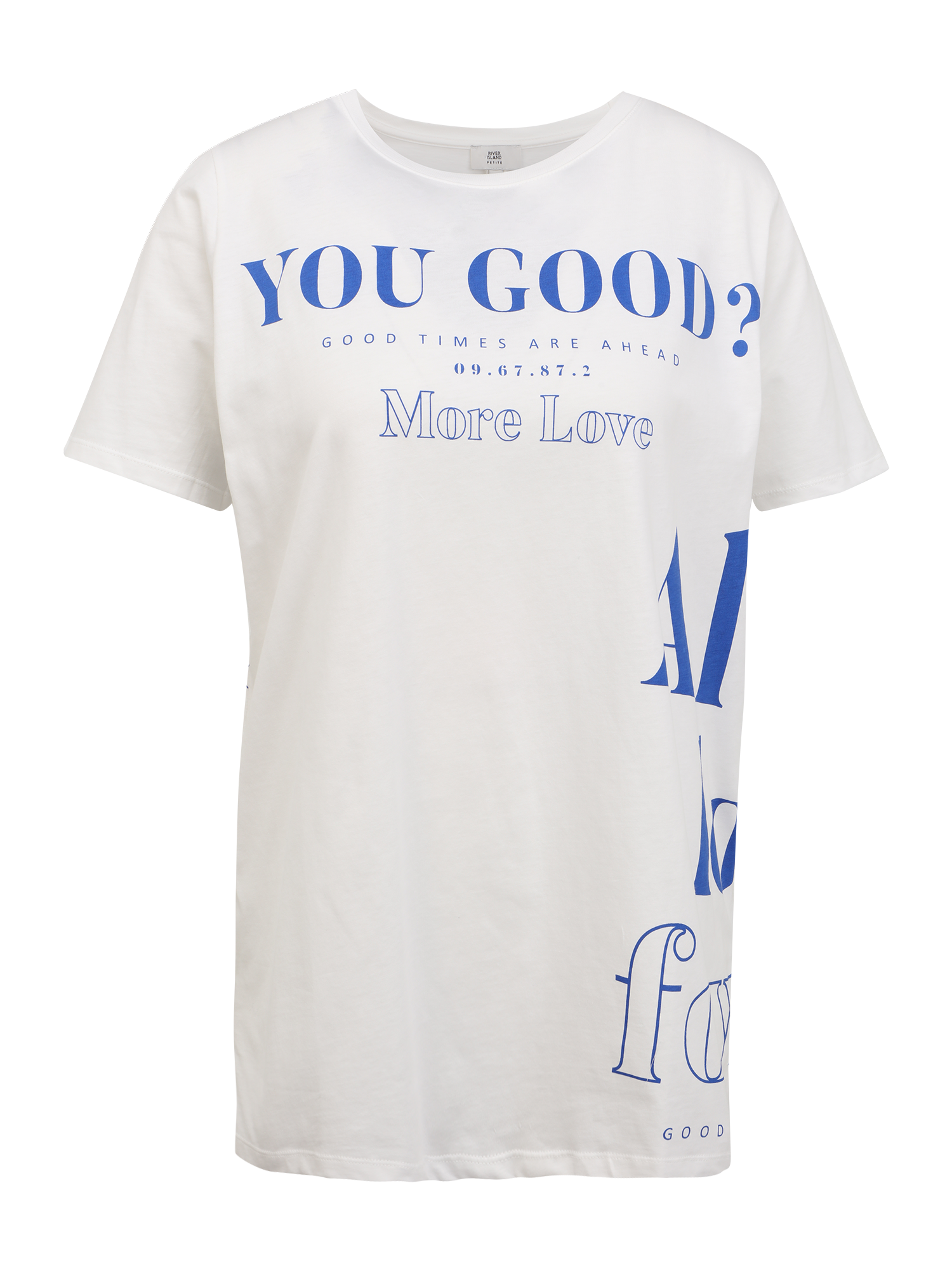 Plus size gvbf2 River Island Petite Koszulka YOU GOOD JUMBO w kolorze Białym 