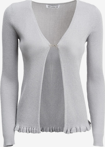 Influencer Strickjacke in Silber: Vorderseite