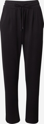 QS Regular Pleat-Front Pants in Black: front