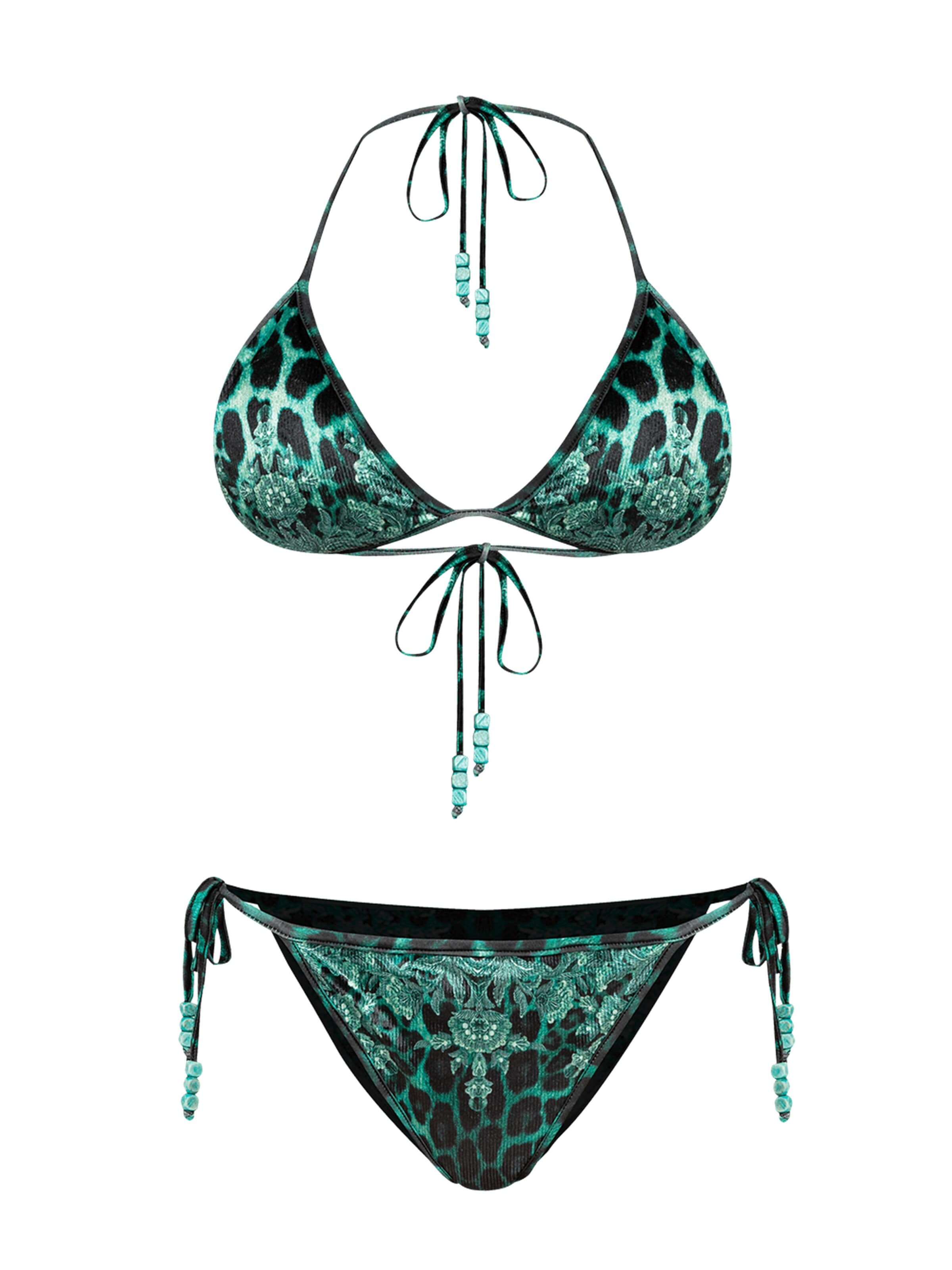 JIORO Bikini Bottoms 'LEO GREEN' in Green: front