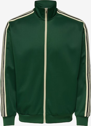 Giacca di felpa 'ONSRIBER' di Only & Sons in verde: frontale