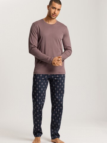 Hanro Pyjama lang 'Night & Day' in Blauw: voorkant