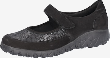 WALDLÄUFER Ballet Flats with Strap in Black: front