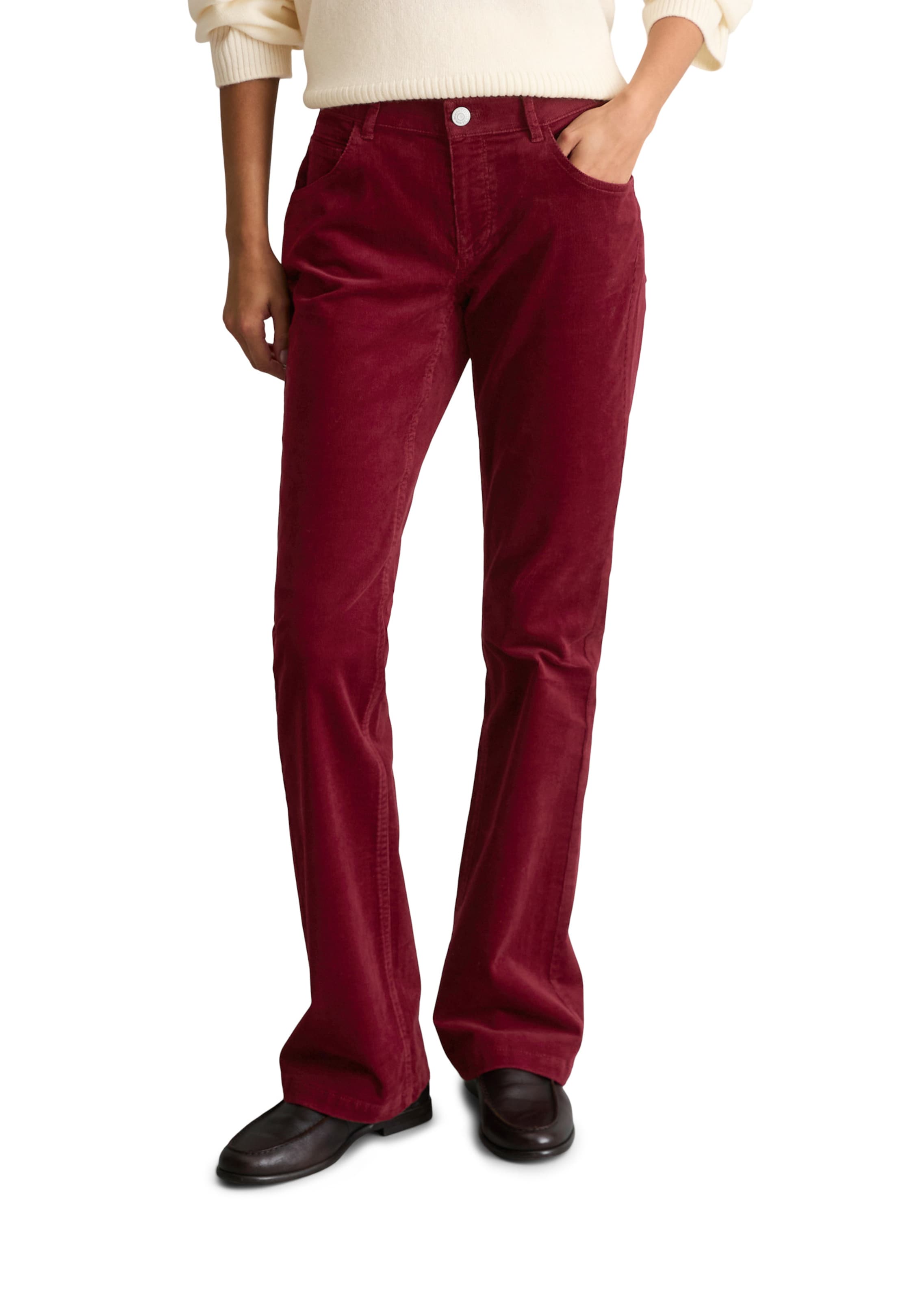Marc O'Polo DENIM Bootcut Broek ' Nella ' in Rood: voorkant