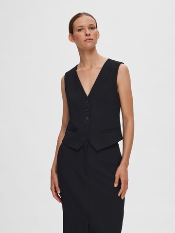 Gilet SELECTED FEMME en noir : devant