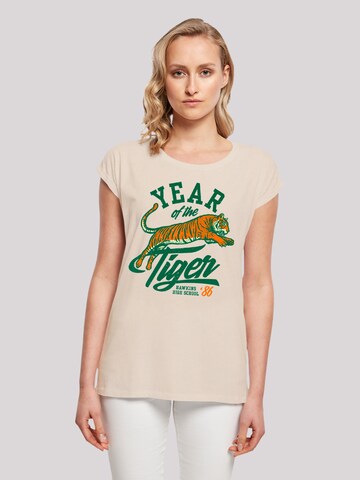 F4NT4STIC Shirt 'Stranger Things Hawkins Year of The Tiger 86 Netflix TV Series' in Beige: front