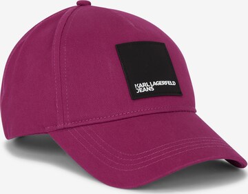 Casquette KARL LAGERFELD JEANS en rose : devant