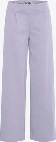 ICHI Wide leg Pleat-Front Pants 'Kate' in Purple: front