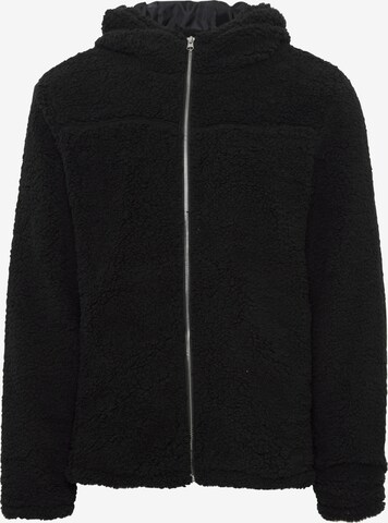 !Solid Fleece Jacket in Black: front