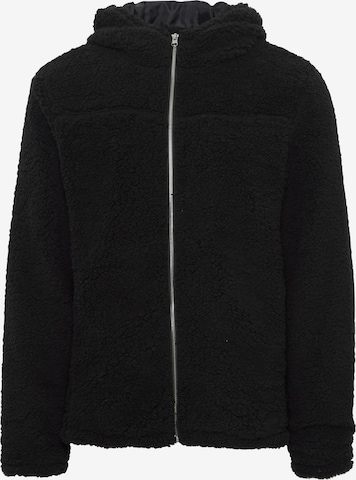 !Solid Fleece Jacket in Black: front