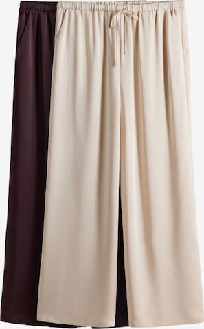 The Set Wide Leg Housut värissä beige: etupuoli