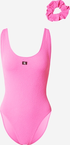 Calvin Klein Swimwear Bustier Strój kąpielowy w kolorze różowy: przód
