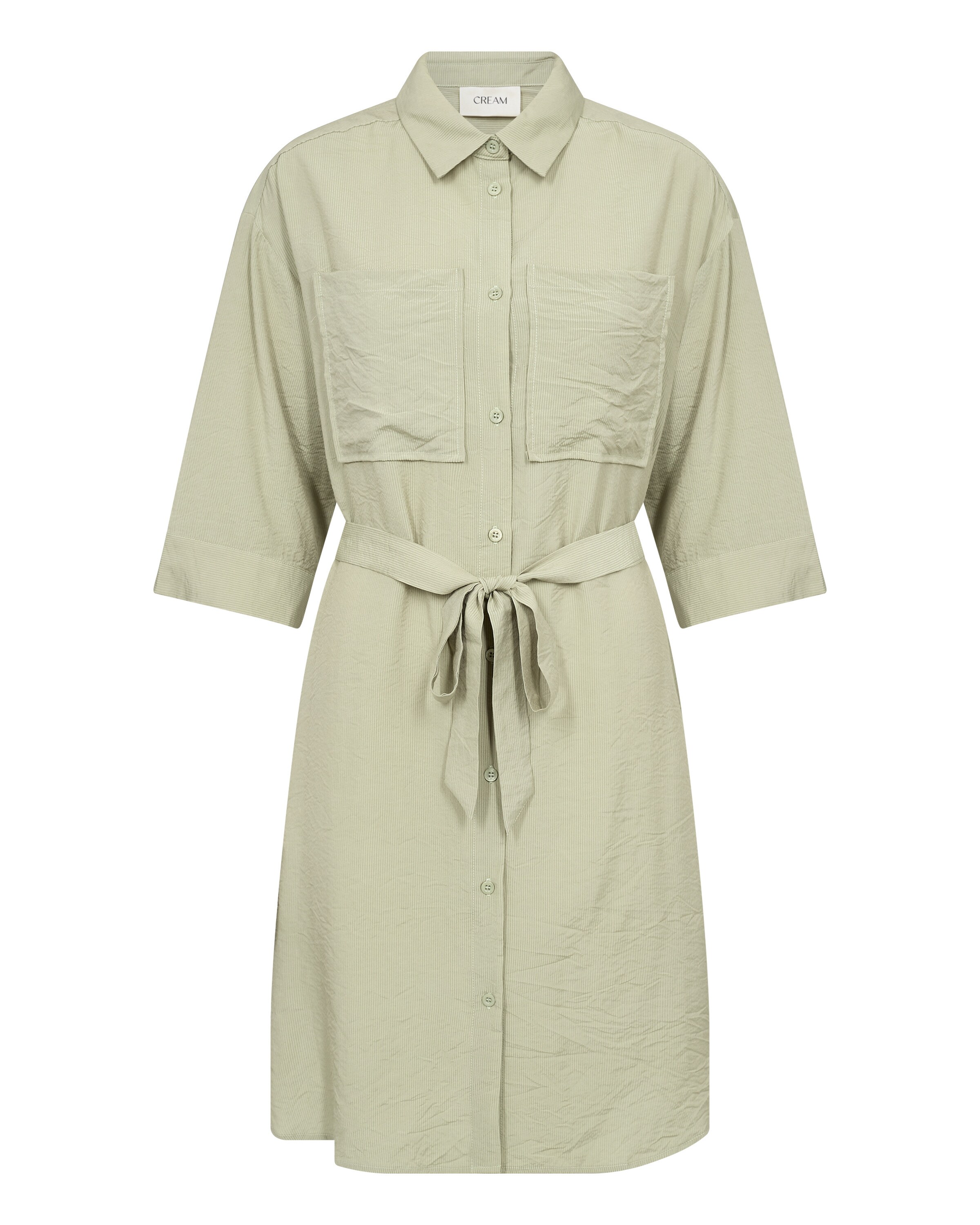 Cream Shirt dress 'CR' in Green: front