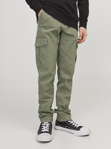 Coupe slim Pantalon 'Marco Joe' Jack & Jones Junior en vert : devant