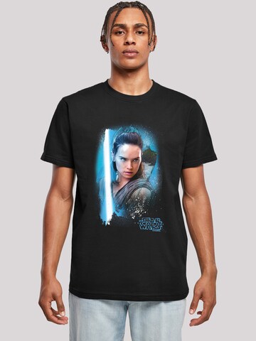 T-Shirt 'Star Wars The Last Jedi Rey Brushed' F4NT4STIC en noir : devant