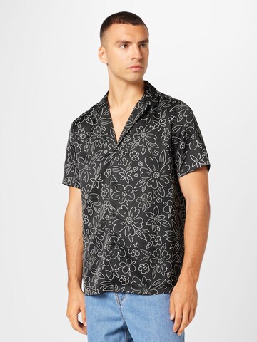 TOPMAN Regular Fit Hemd in Schwarz: predná strana