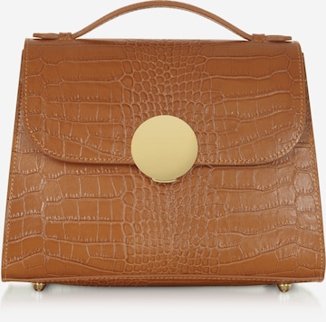 LeParmentier - Bolso de mano 'Bombo Croco' en marrón: frente