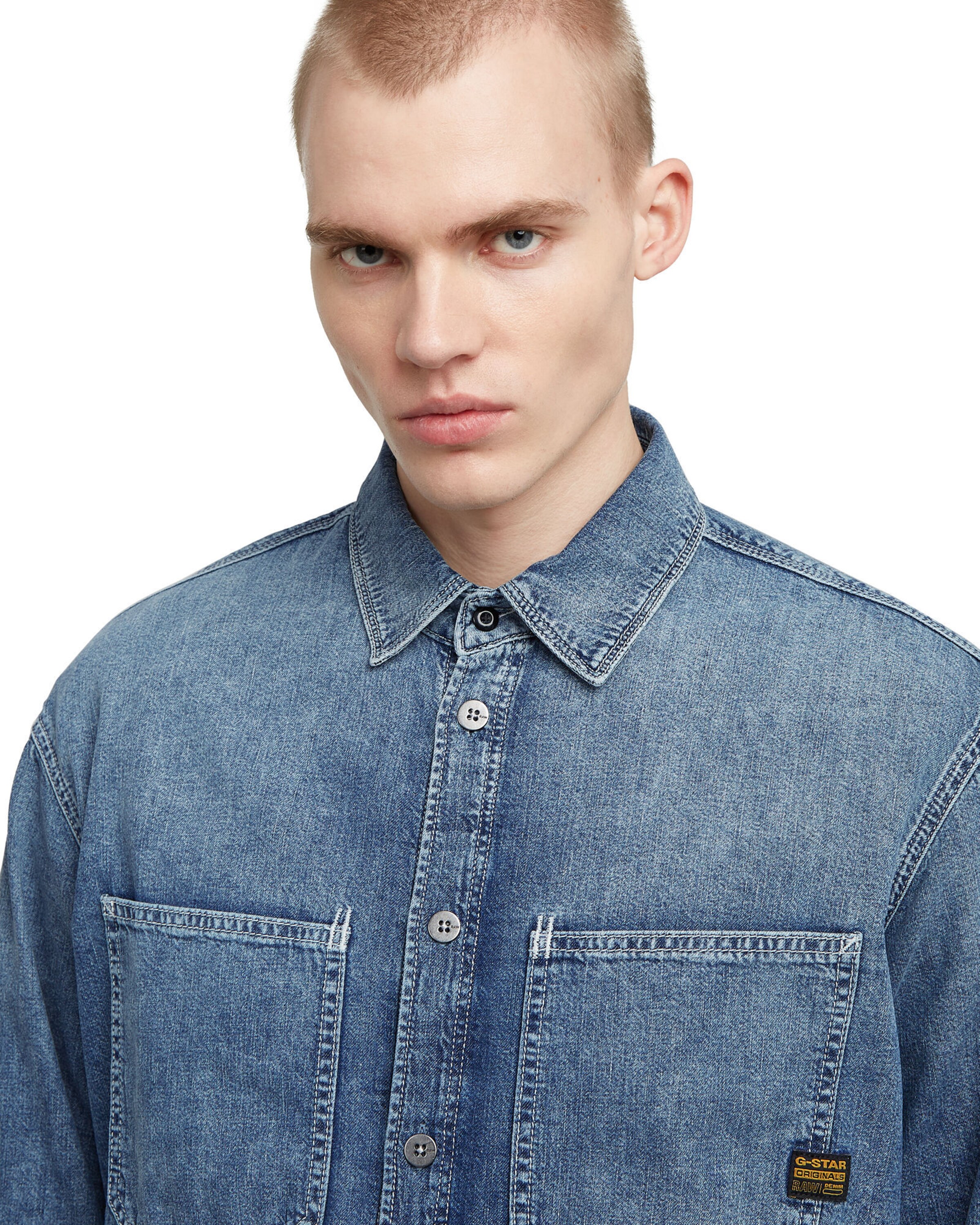G-STAR Regular fit Overhemd in Blauw