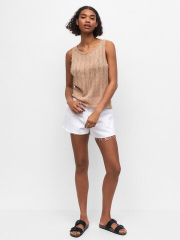 Pull&Bear Stricktop in Beige