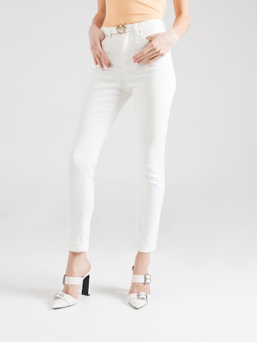 PINKO Skinny Fit Панталон в бяло: отпред