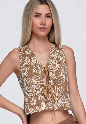 Ombre Gebreide bodywarmer in Bruin