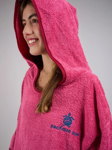 Pacifique Sud Bathrobe 'Poncho Surf' in Pink