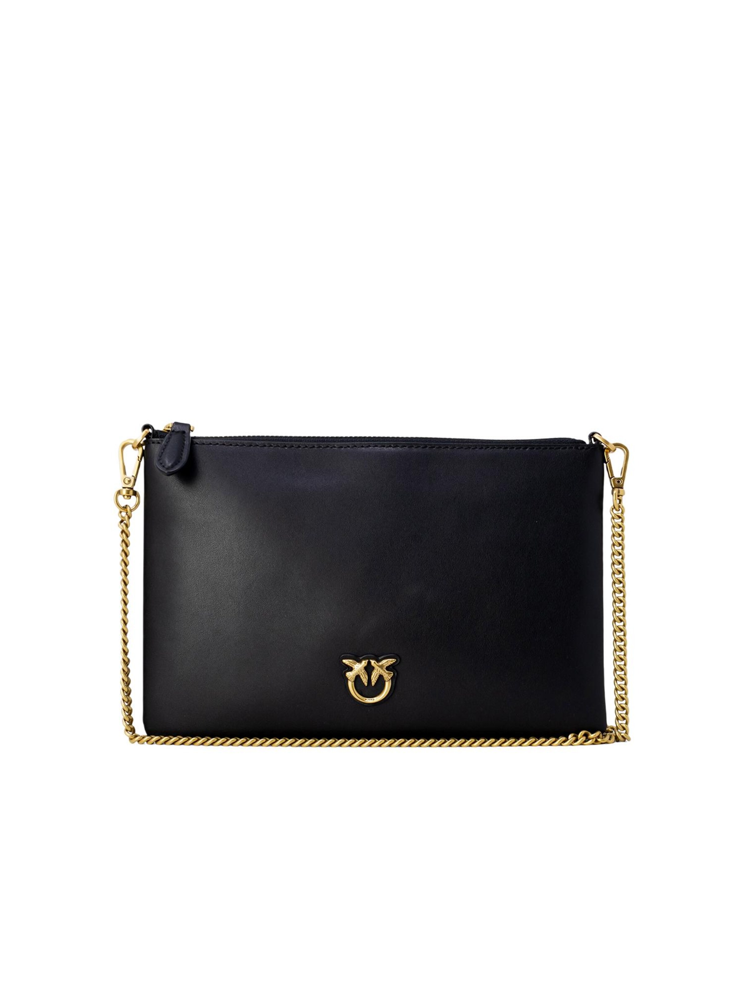 PINKO - Bolso saco 'FLAT CLASSIC VITELLO SETA 100455 A0F1' en negro: frente