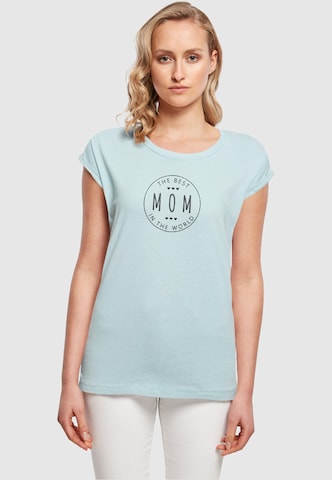 Merchcode Shirt 'Mothers Day - The Best Mom' in Blue: front