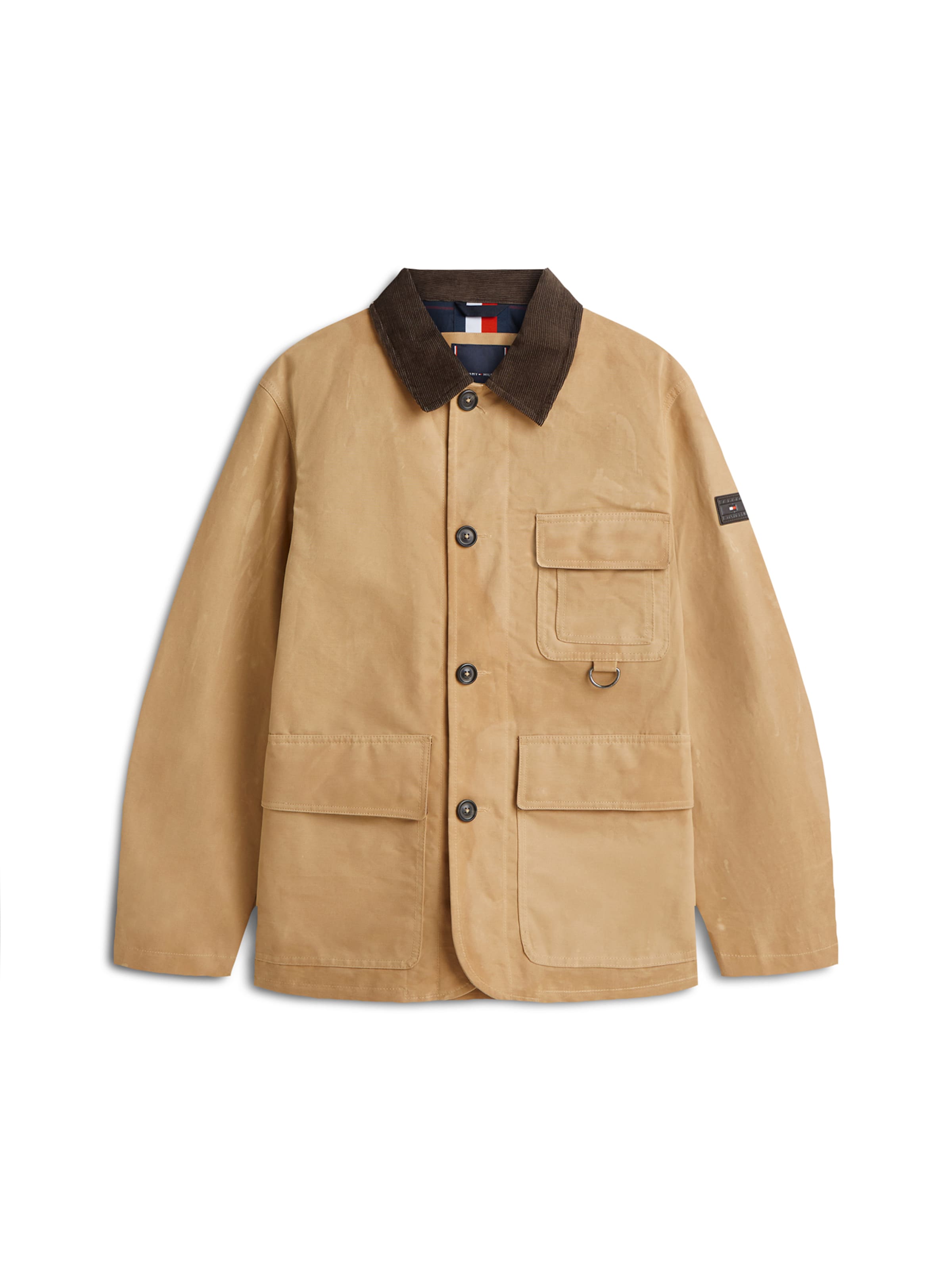 smėlio TOMMY HILFIGER Demisezoninė striukė: priekis