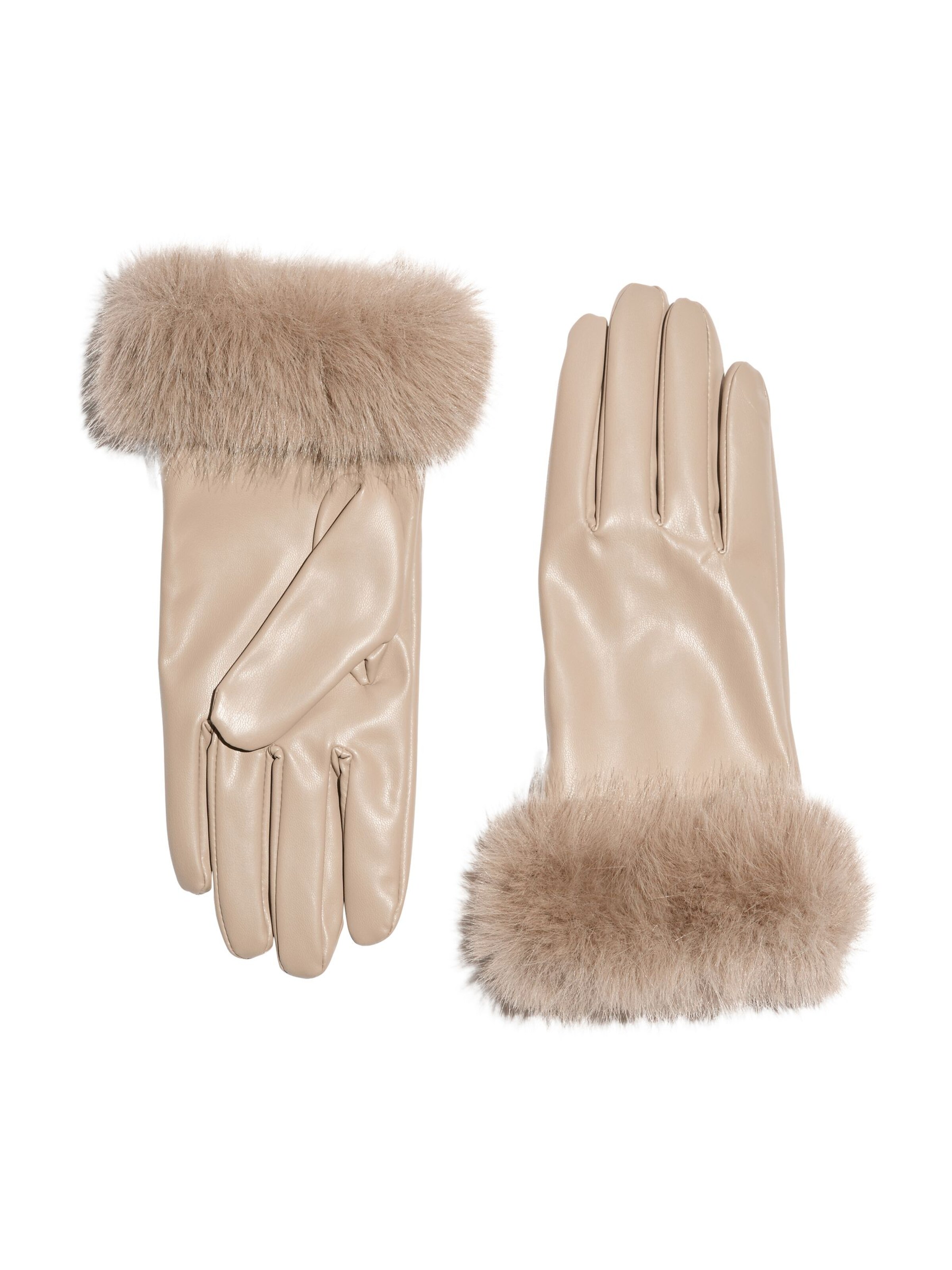 Lipsy Vingerhandschoenen in Beige: voorkant