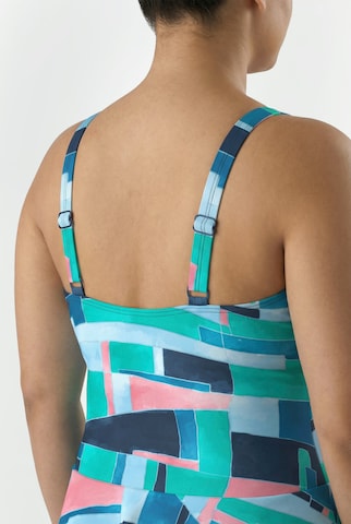 Ulla Popken Triangel Badeanzugkleid in Blau