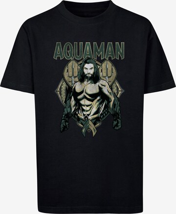 ABSOLUTE CULT Shirt 'Aquaman - Scale' in Zwart: voorkant