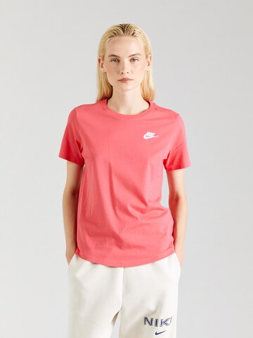 Nike Sportswear Футболка 'Club Essential' в Ярко-розовый: спереди