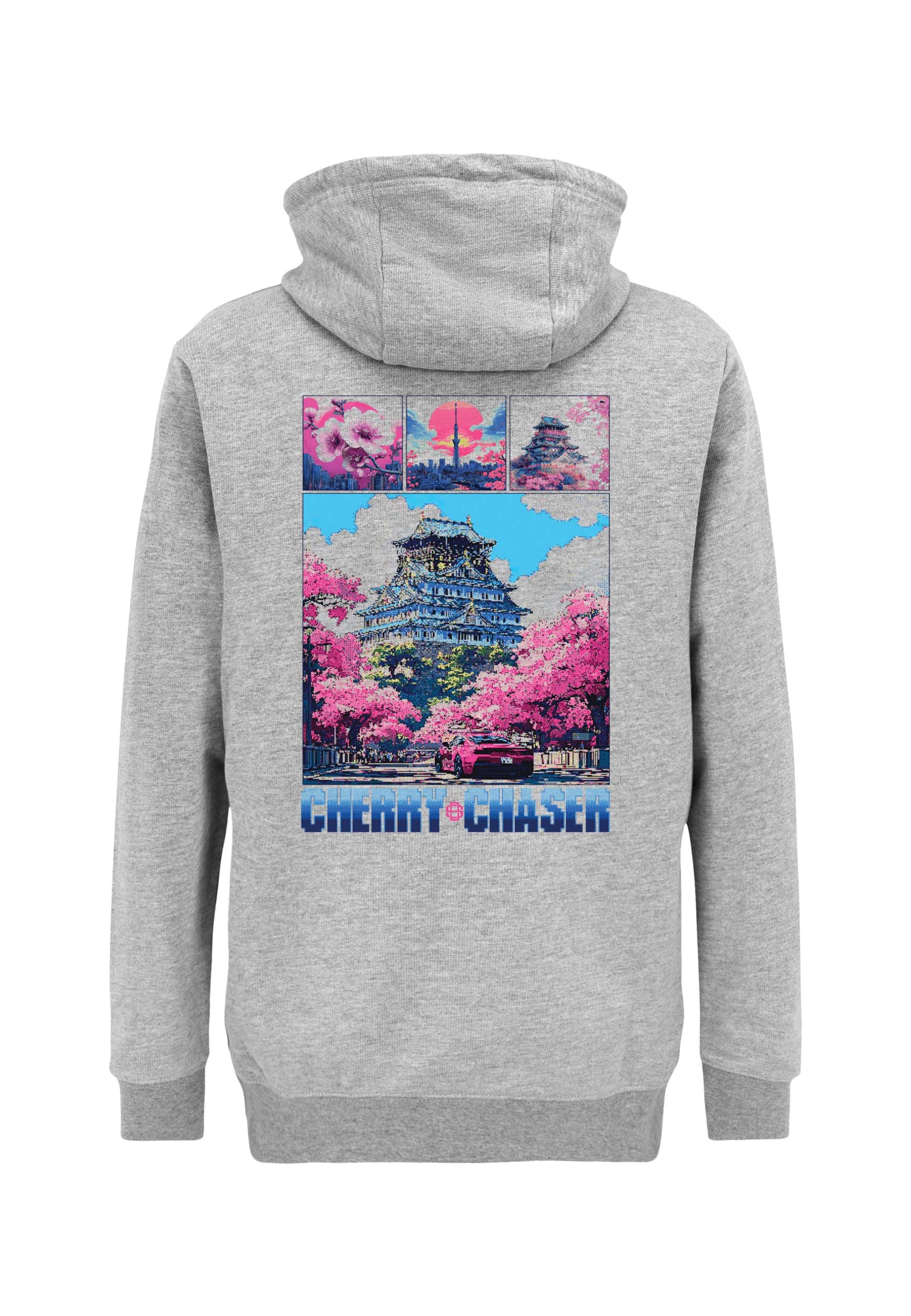 Oldskull Sweatshirt 'Retro Cherry Chaser Logo Graphic' in Grey: front