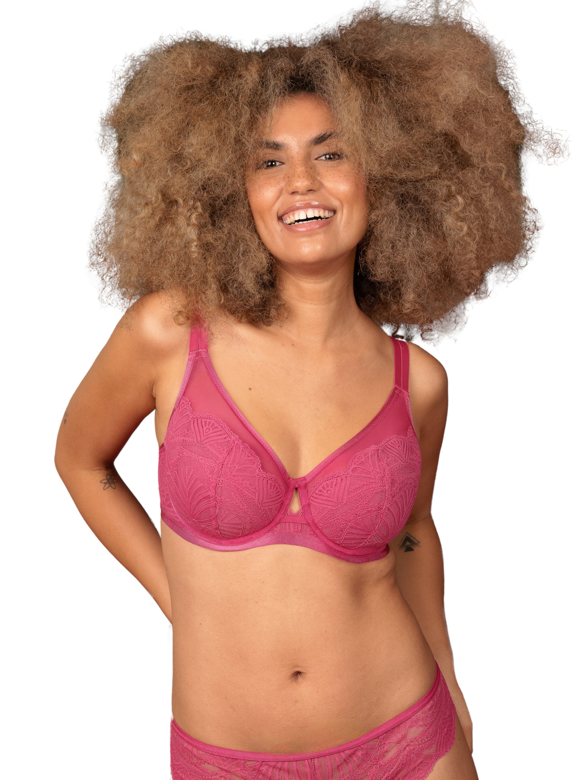 SugarShape High neck BH 'Luxe' in Roze: voorkant