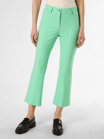 MAC Flared Pleated Pants 'Aida Kick' in Green: front