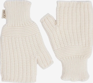 GOBI Cashmere Torgvantar 'Rib-Knit Cashmere Gloves' i vit: framsida