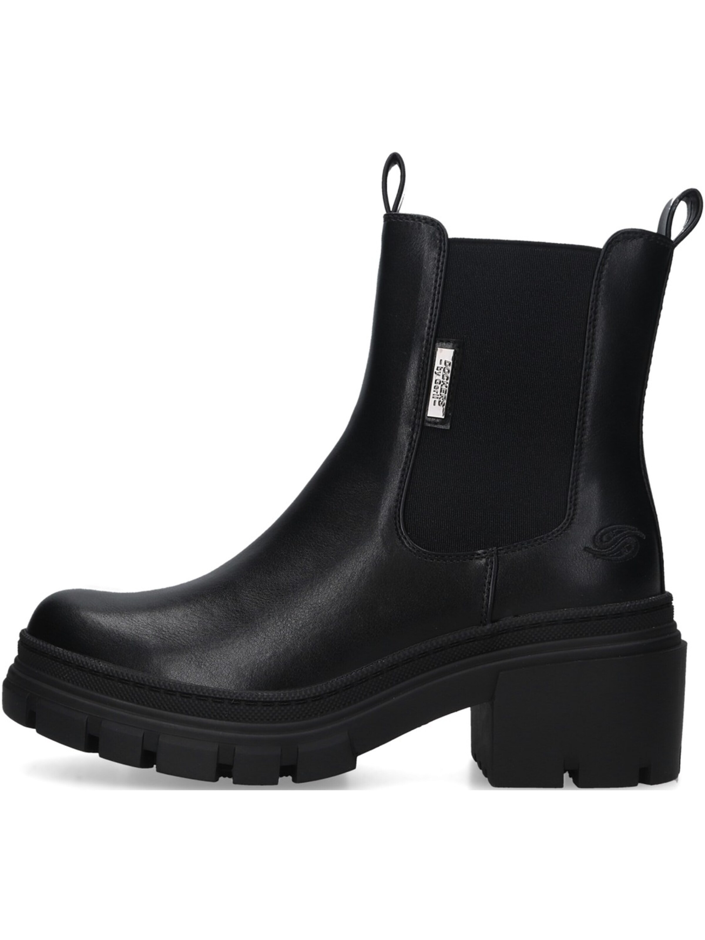 Dockers Booties 'Dockers Damen Stiefelette Kunstleder Schwarz' in Black: front