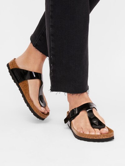 BIRKENSTOCK Iešļūcenes ar pirkstu atdalītāju 'Gizeh N', krāsa - melns, Preces skats