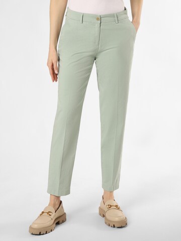 BRAX Regular Pleated Pants 'Maron' in Green: front