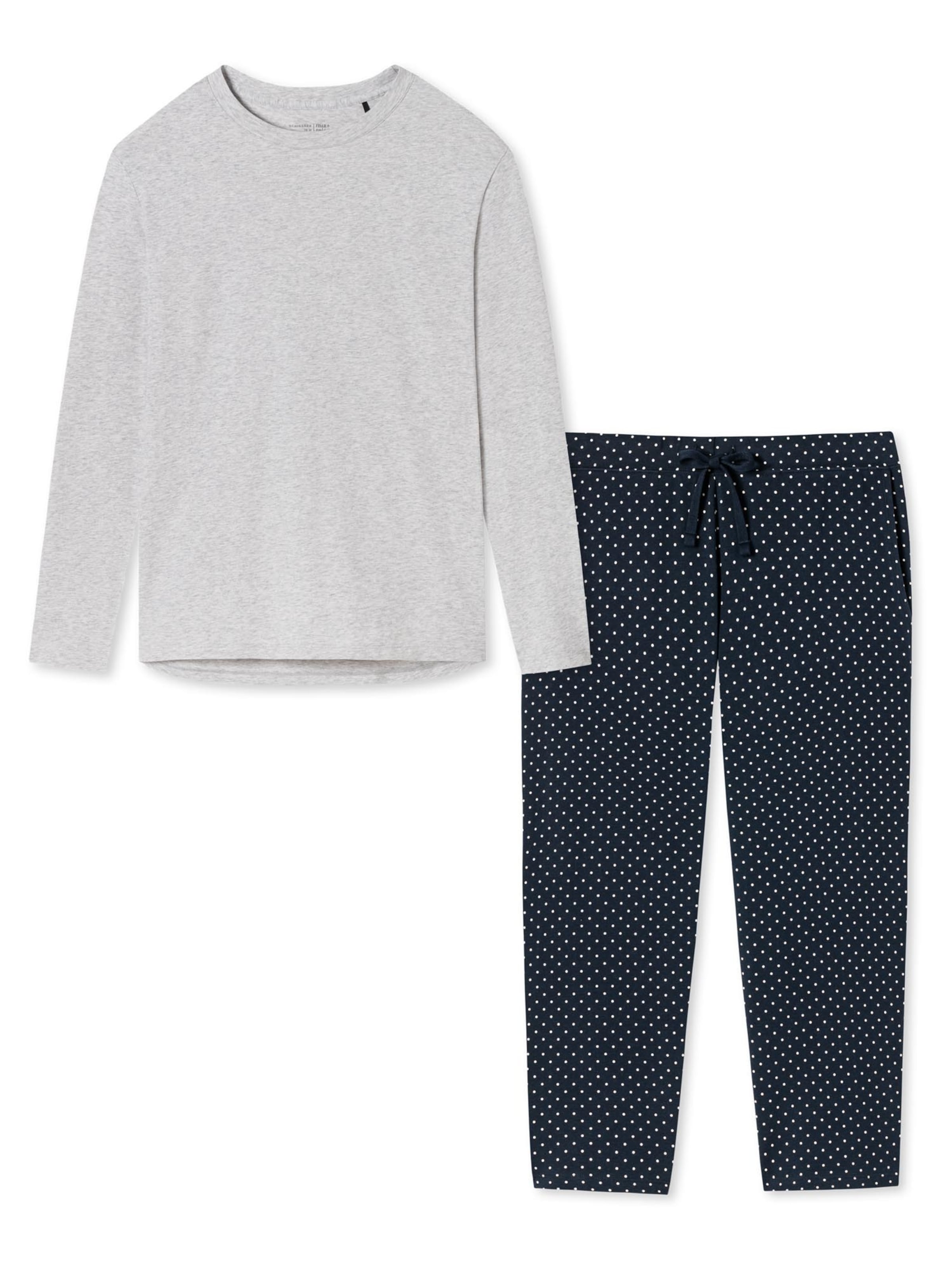 SCHIESSER Pyjama 'Organic Cotton' in Blauw: voorkant