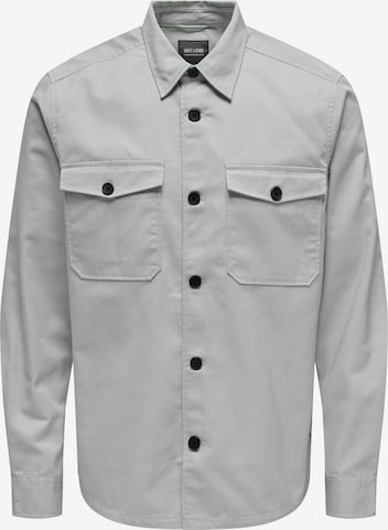 Only & Sons Comfort fit Button Up Shirt 'Milo' in Grey: front