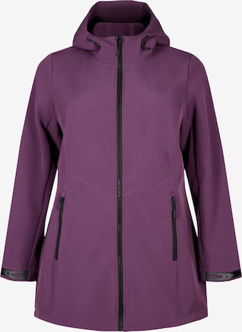 Zizzi Between-Seasons Coat 'CAAURA' in Purple: front