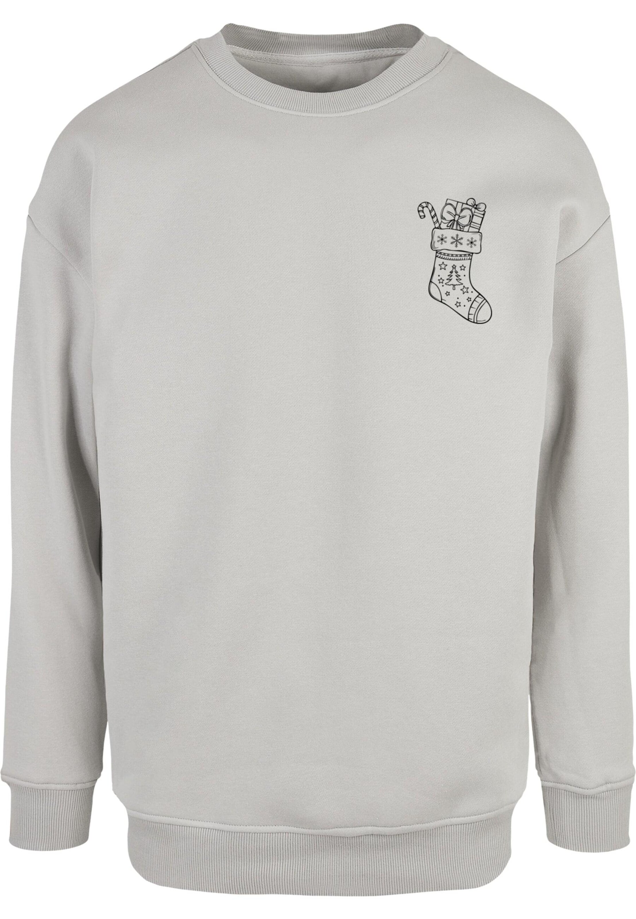 Merchcode Sweatshirt 'Christmas Socks' in Grey: front
