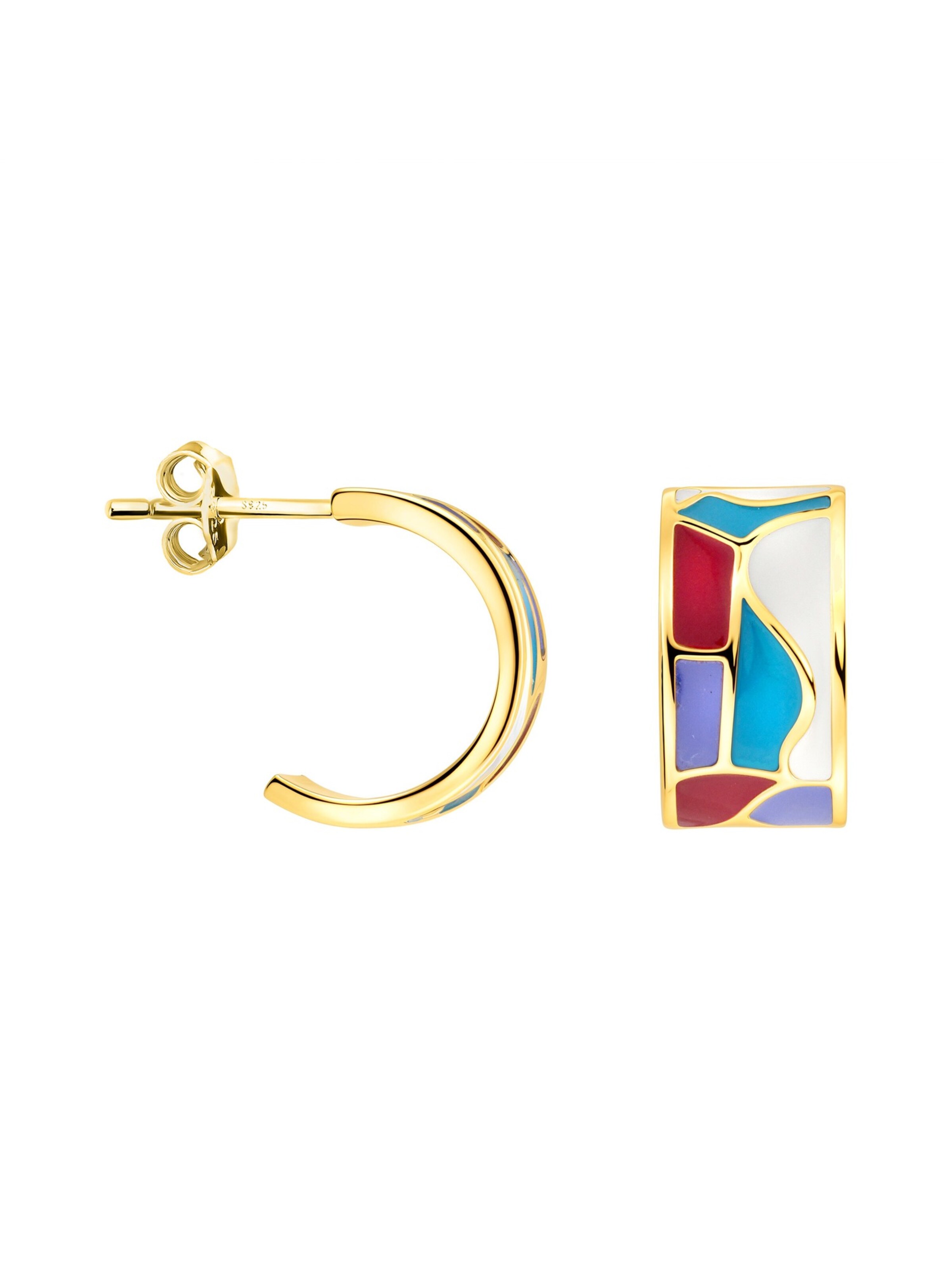 Sofia Milani Ohrringe 'Coloured Mosaic'‌‌‌‌‌‌‌ in Gold: Vorderseite