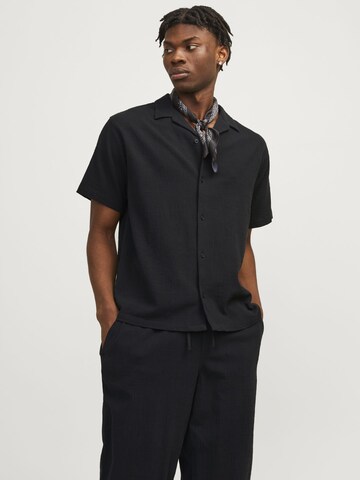 JACK & JONES Comfort Fit Πουκάμισο 'JORLuke' σε μαύρο: μπροστά